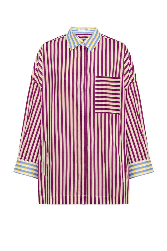 Oversized Shirt | Grape Stripe