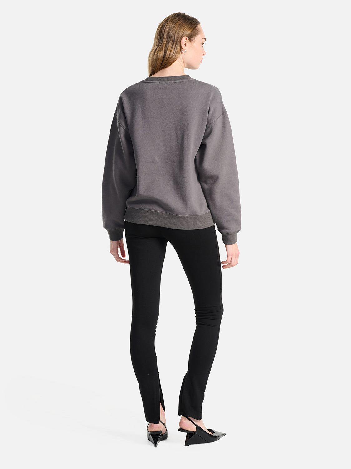 Flocked Python Relaxed Sweater | Charcoal