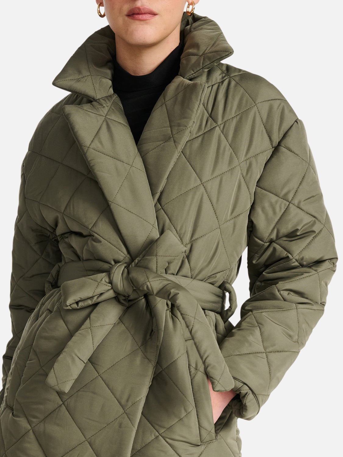 Mia Longline Quilted Jacket | Hunter Green