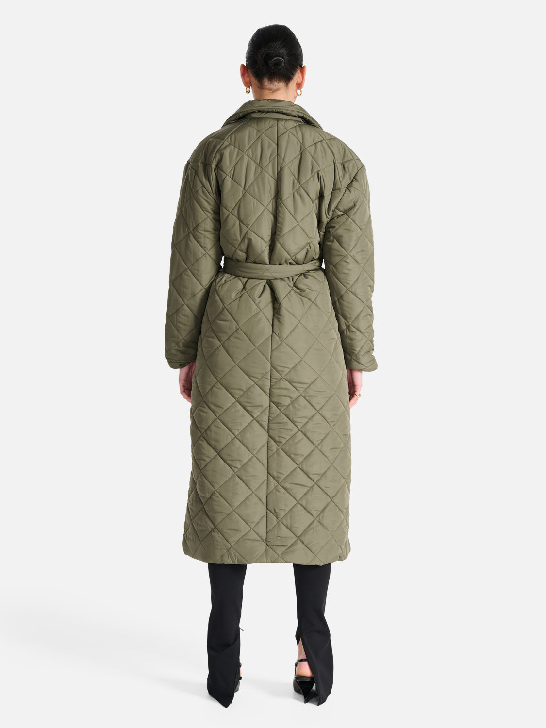 Mia Longline Quilted Jacket | Hunter Green
