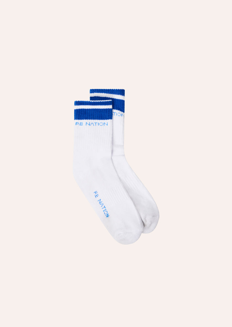 Homage Sock | Optic White/Royal Blue