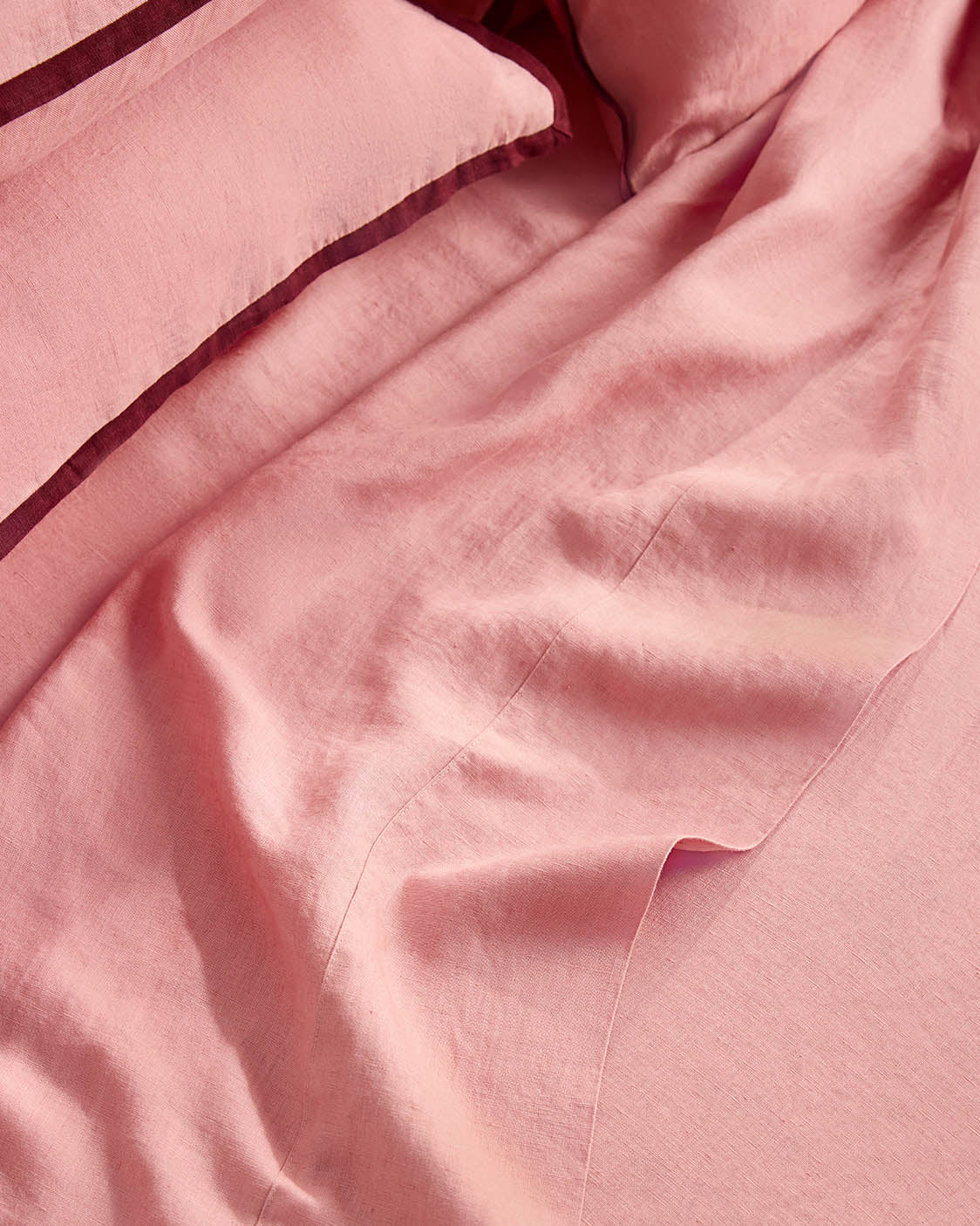 Linen Flat Sheet | Rhubarb