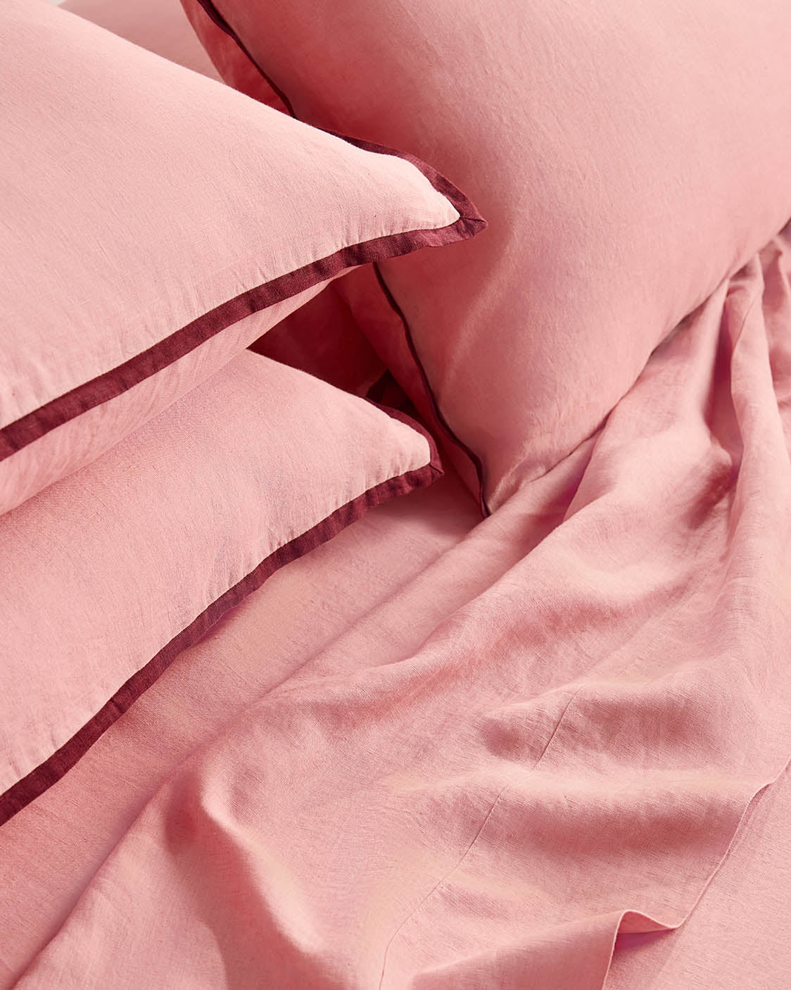 Linen Flat Sheet | Rhubarb