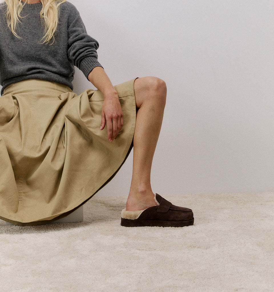 Burkley | Choc Suede Shearling