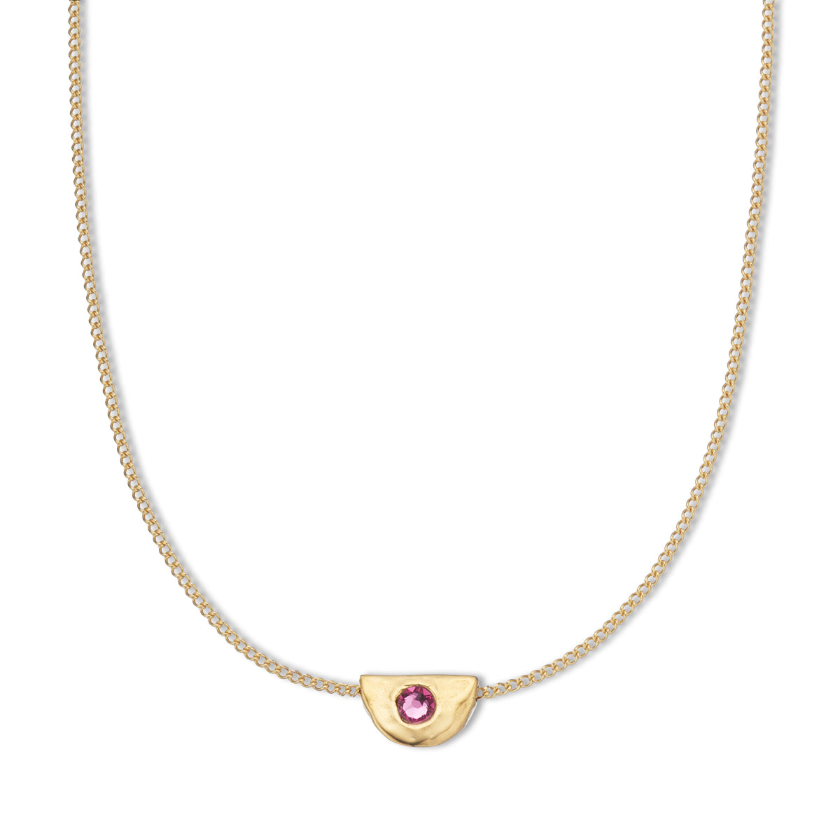October Pink Tourmaline Birthstone Necklace