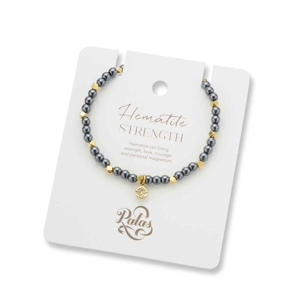 Aura of Gold Gem Bracelet | Hematite