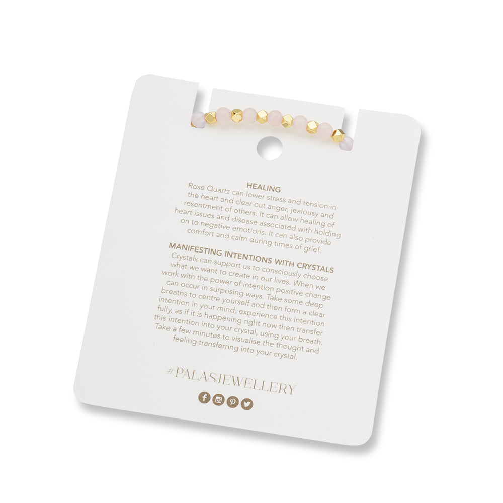 Aura of Gold Gem Bracelet | Rose Quartz