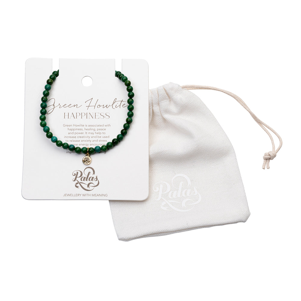 Happiness Healing Gem Bracelet | Green Howlite
