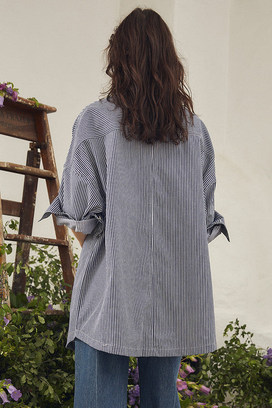 Oversized Shirt | Blue/White