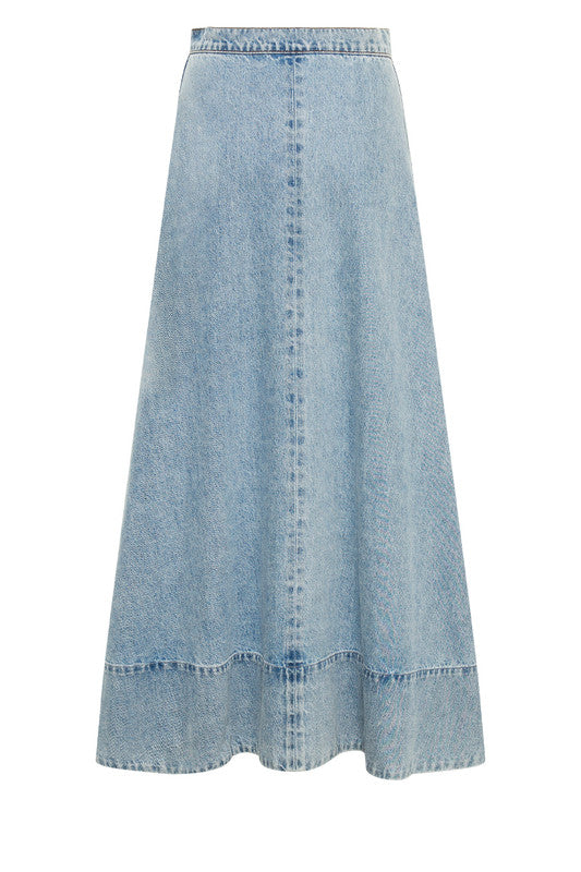 Denim Circle Skirt | Ice Blue