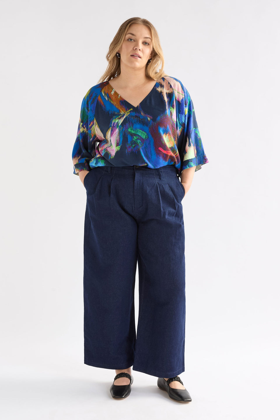 Moda V Neck Top | Vaara Print