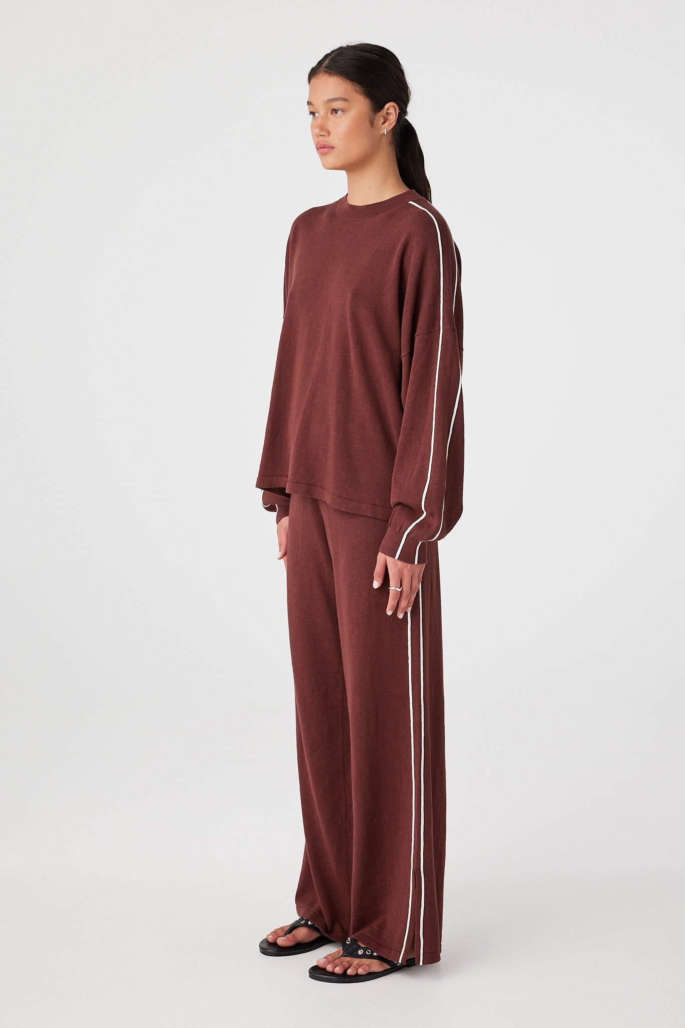 Pippa Long Sleeve Tee | Raisin & Cream