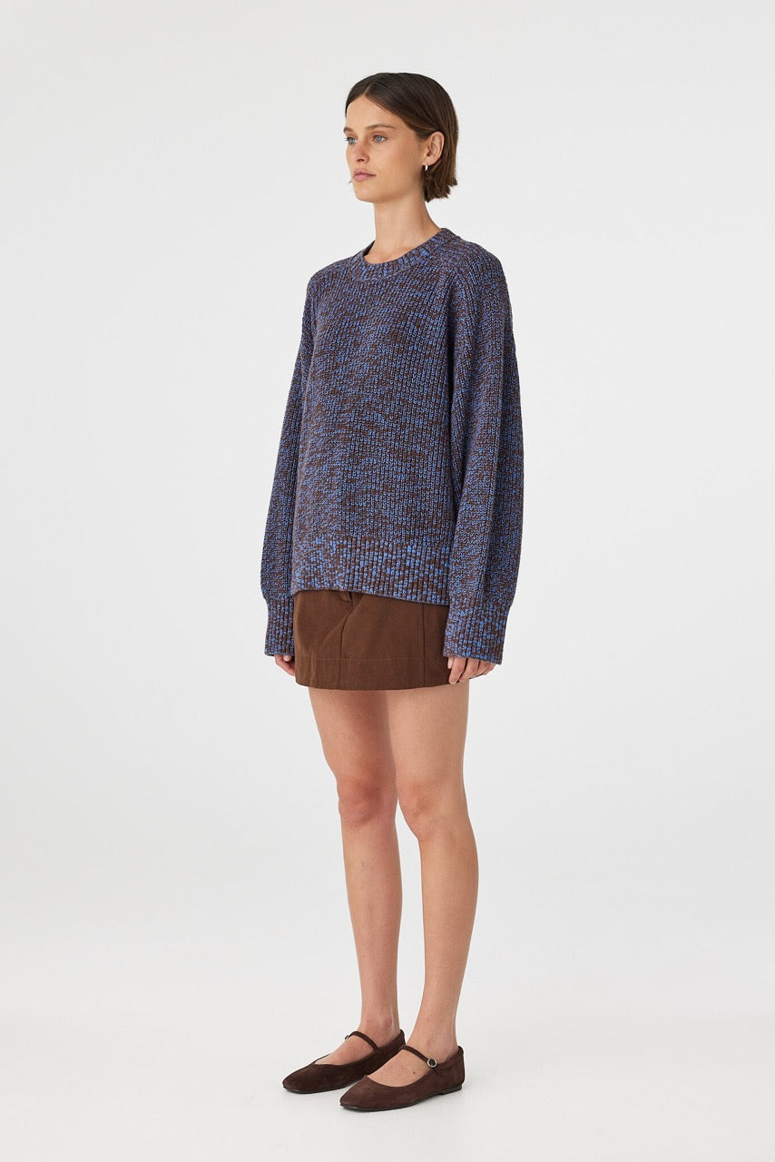 Solene Sweater | Chocolate & Royal Multi