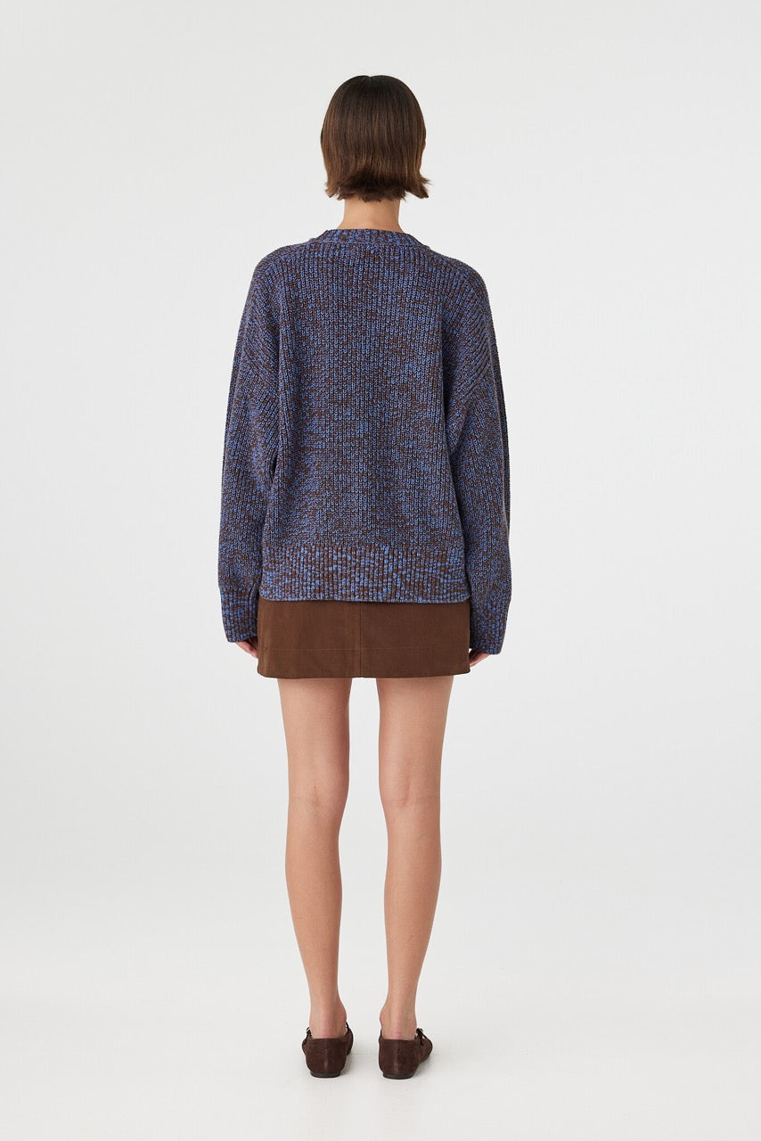 Solene Sweater | Chocolate & Royal Multi