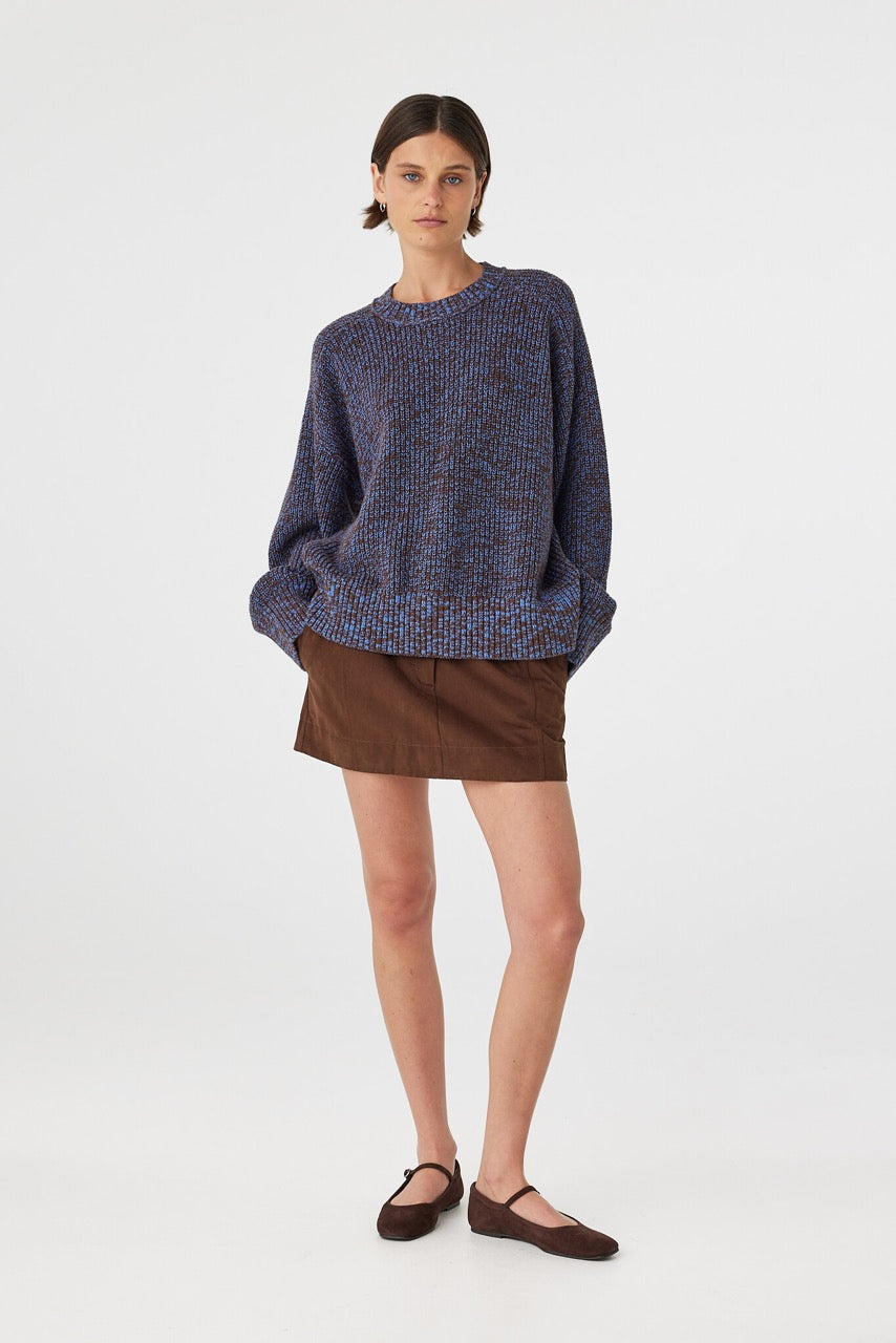 Solene Sweater | Chocolate & Royal Multi