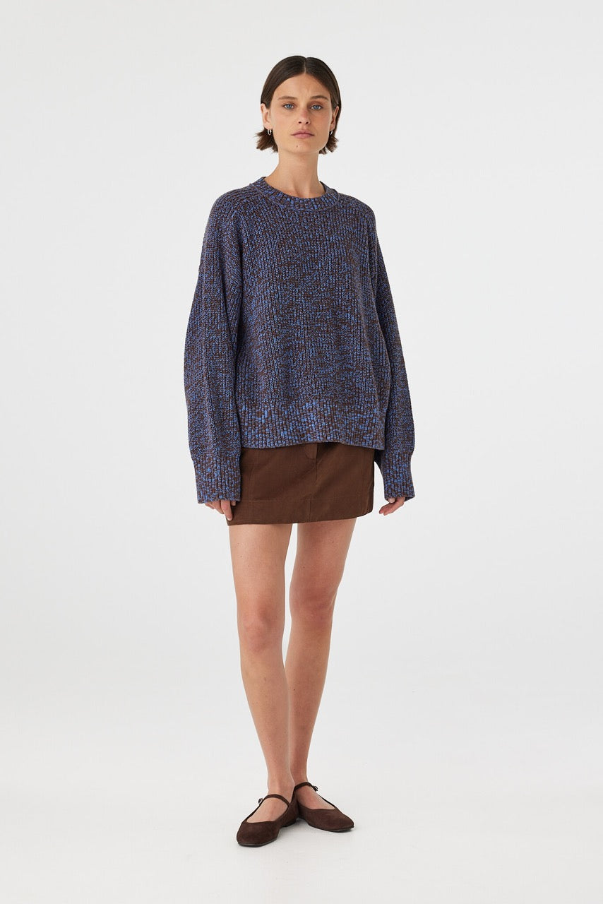 Solene Sweater | Chocolate & Royal Multi
