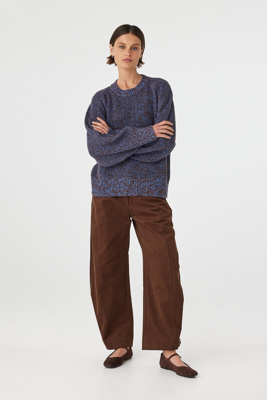 Solene Sweater | Chocolate & Royal Multi