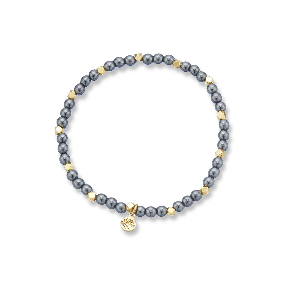 Aura of Gold Gem Bracelet | Hematite