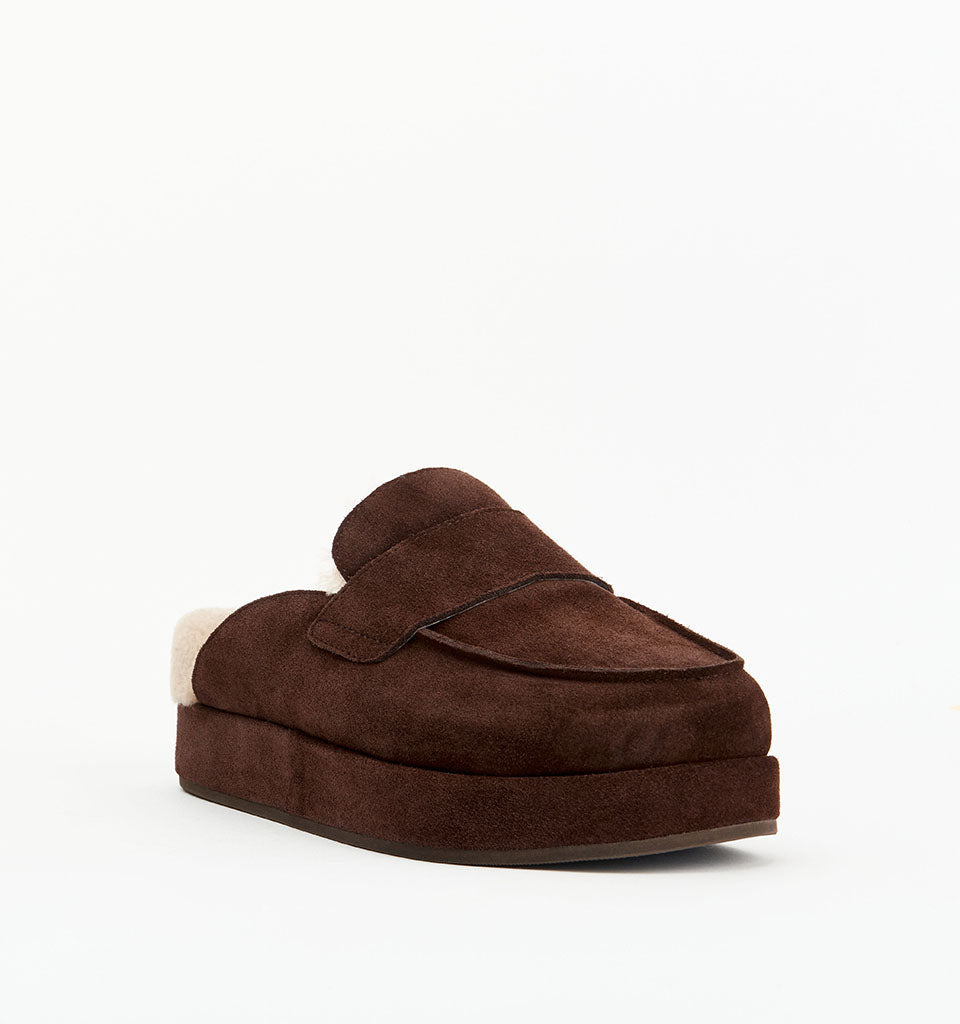 Burkley | Choc Suede Shearling