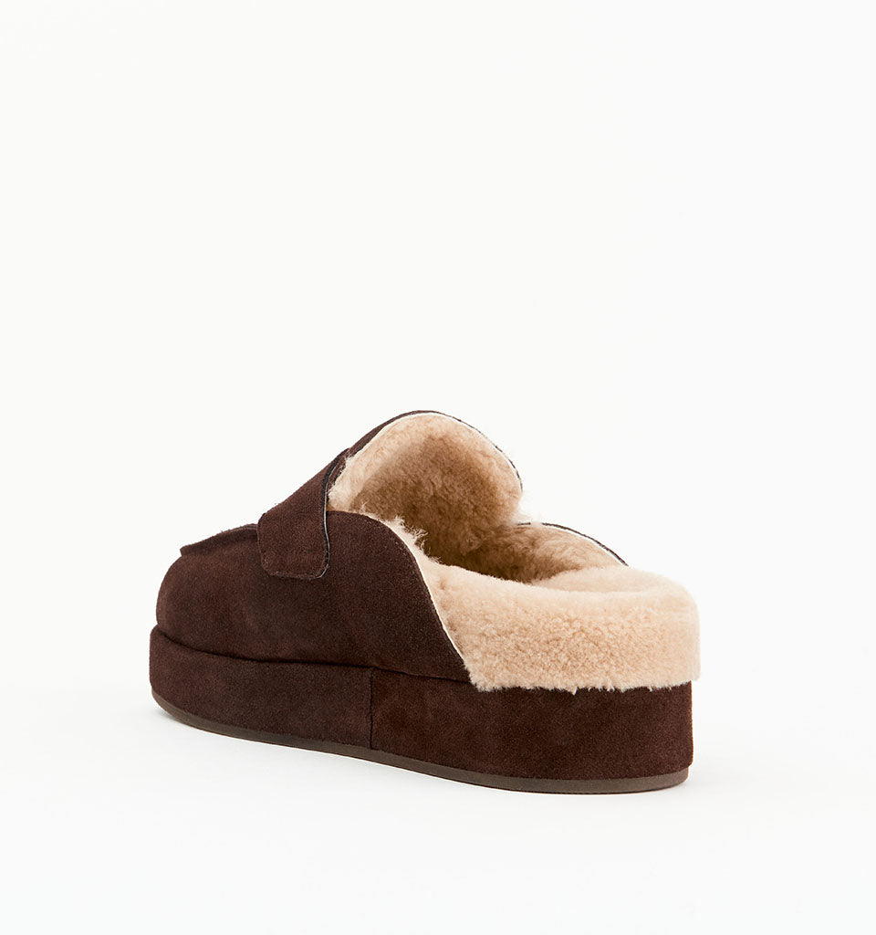 Burkley | Choc Suede Shearling
