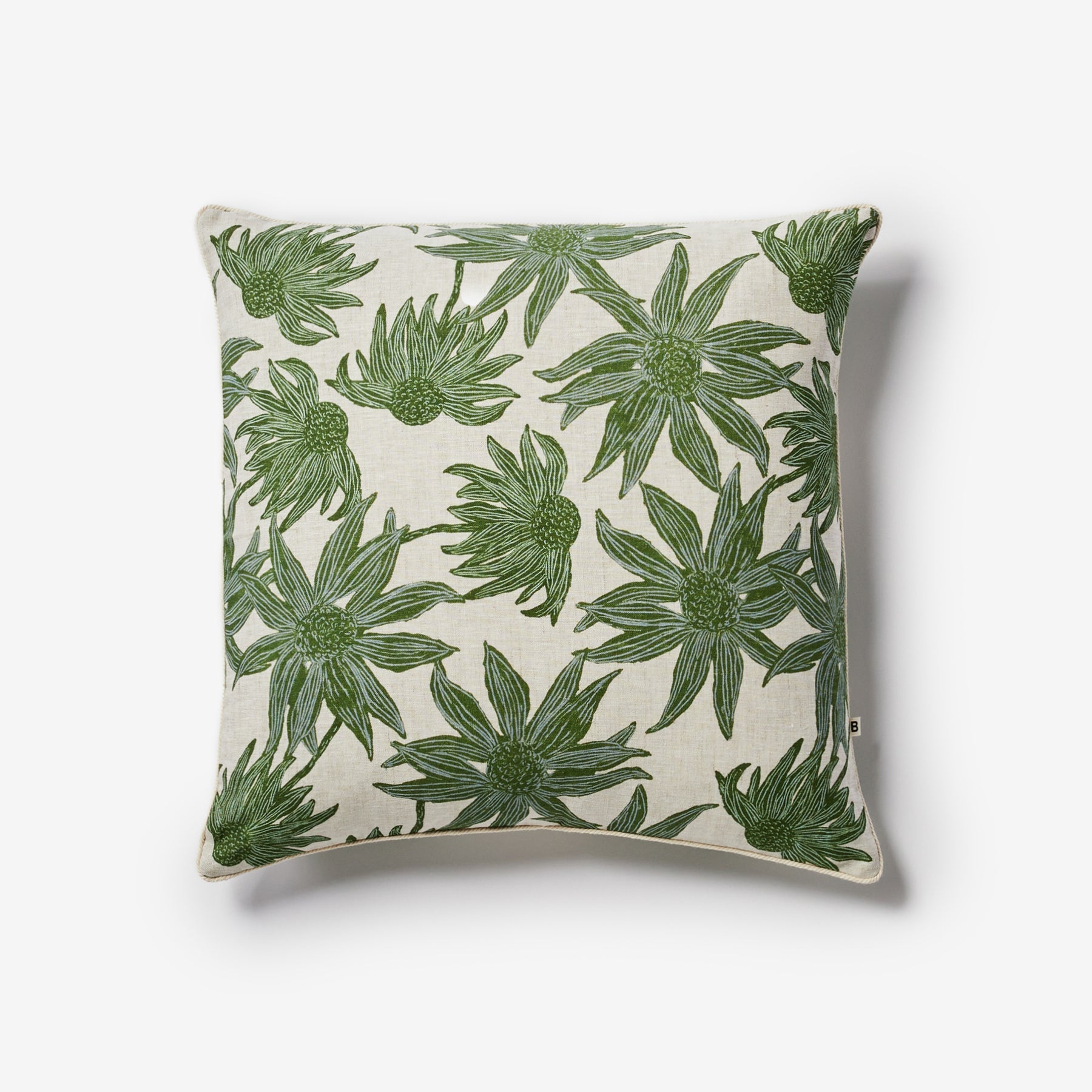 Flannel Flower Khaki Cushion 50x50cm