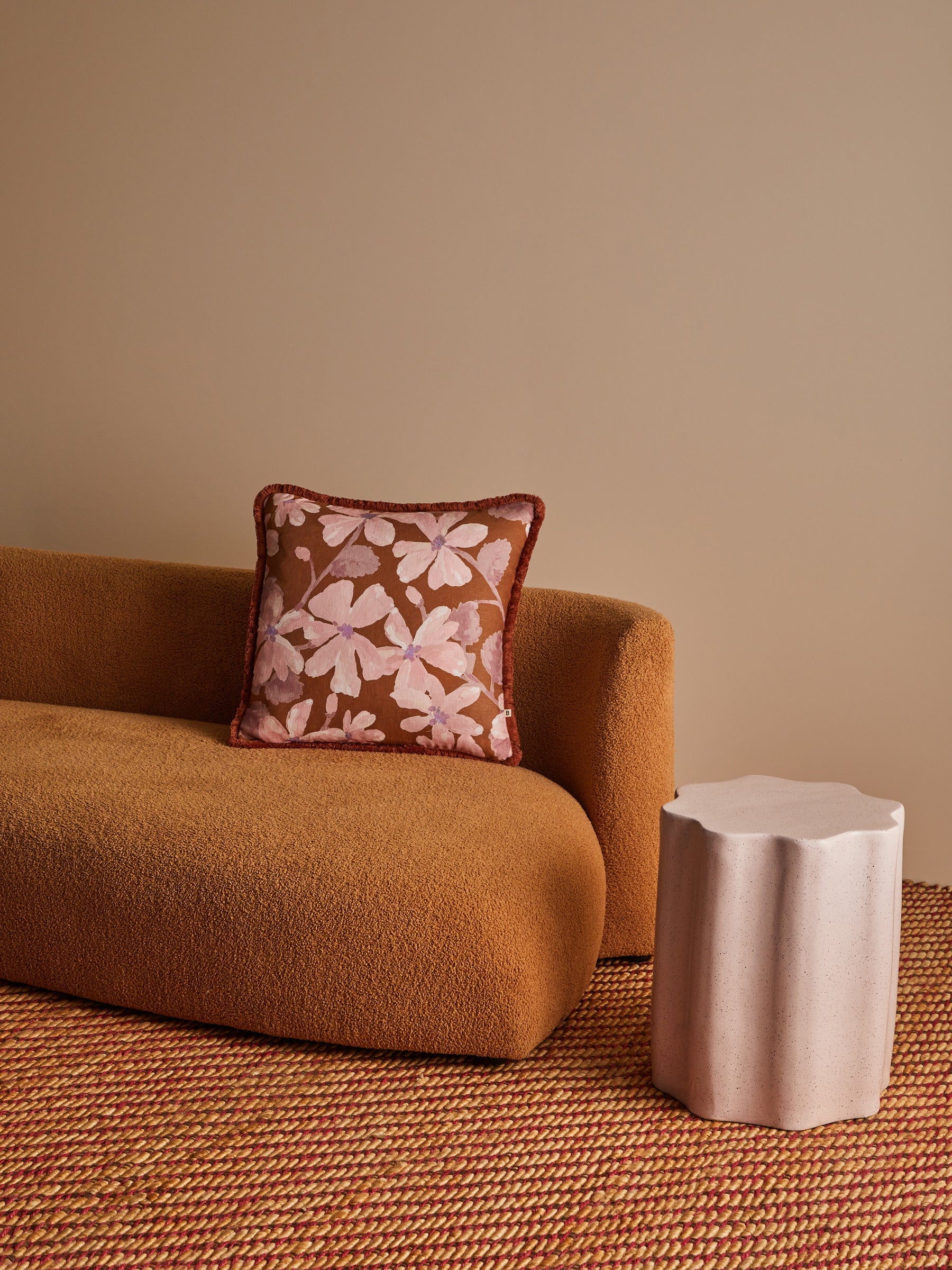 Violet Tan Cushion 50cm