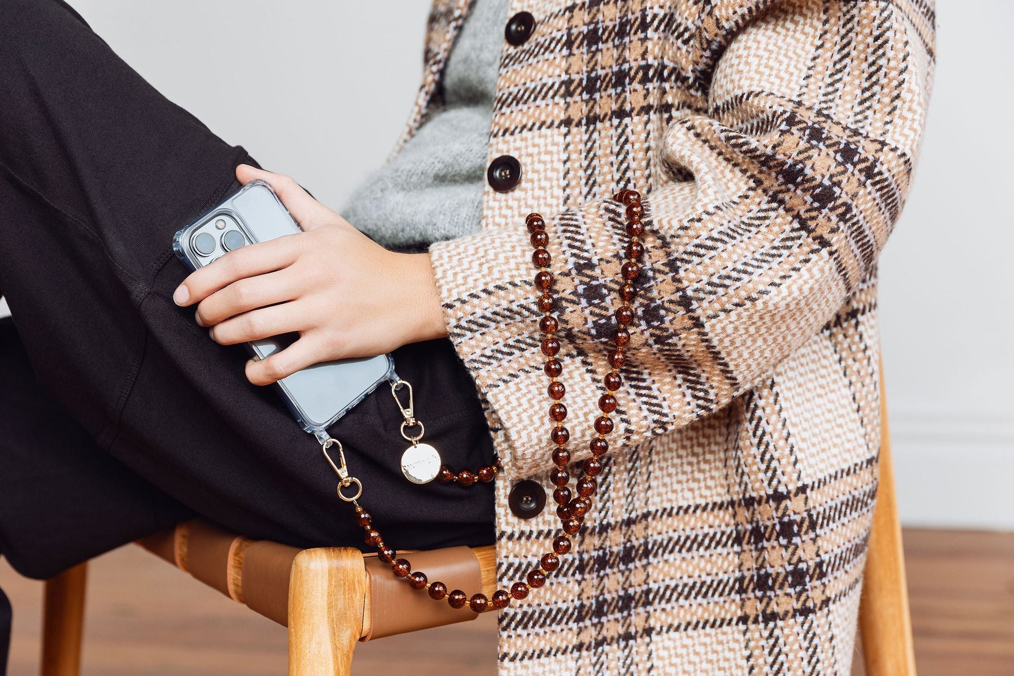 Frida | Amber Glass Beaded Phone Chain