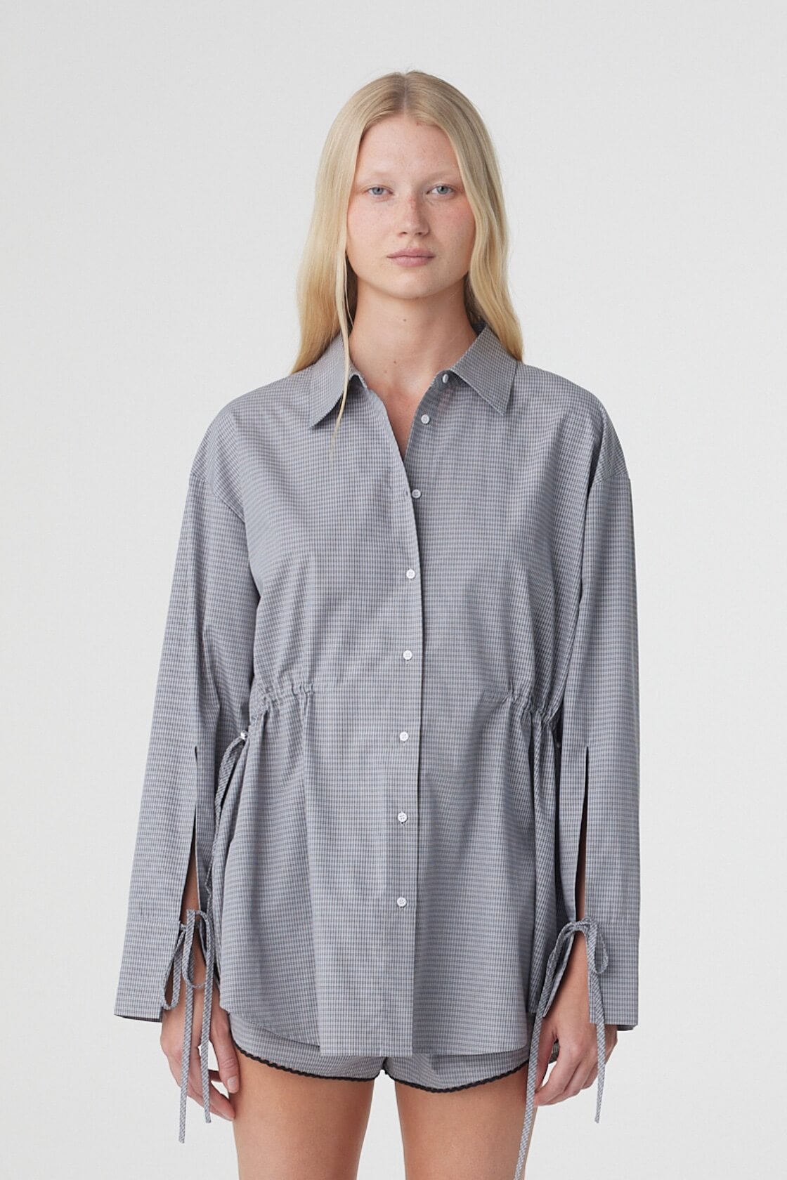 Sia Shirt | Muted Blue Check