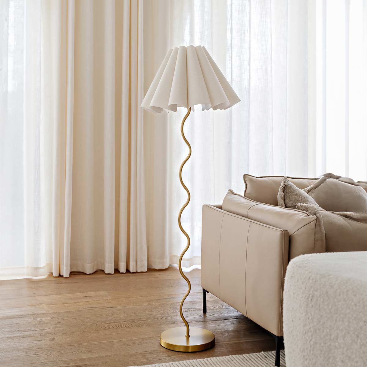 Cora Floor Lamp | Neutral/Gold