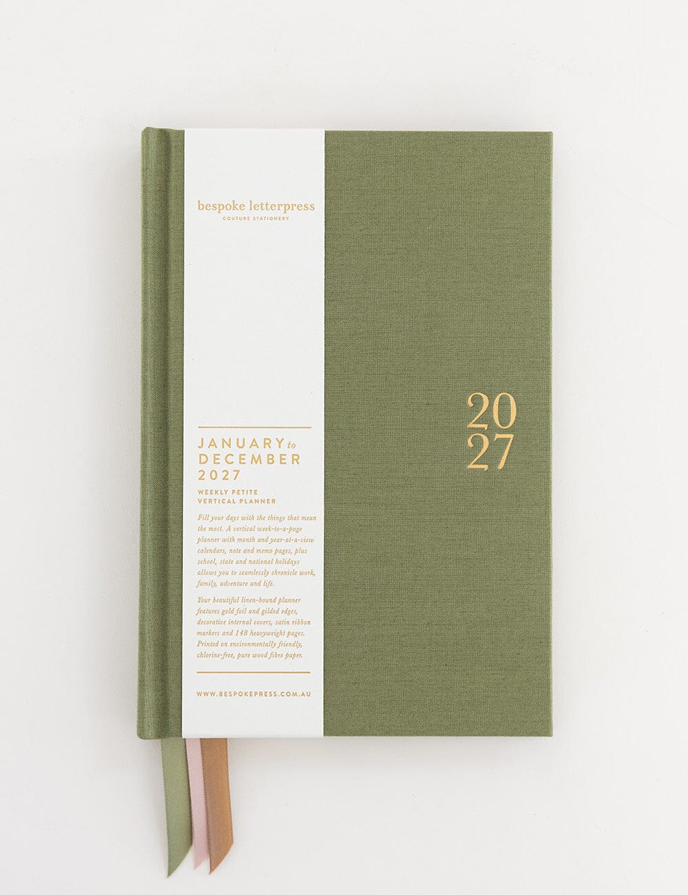 2027 Petite Vertical Planner | Laurel Green