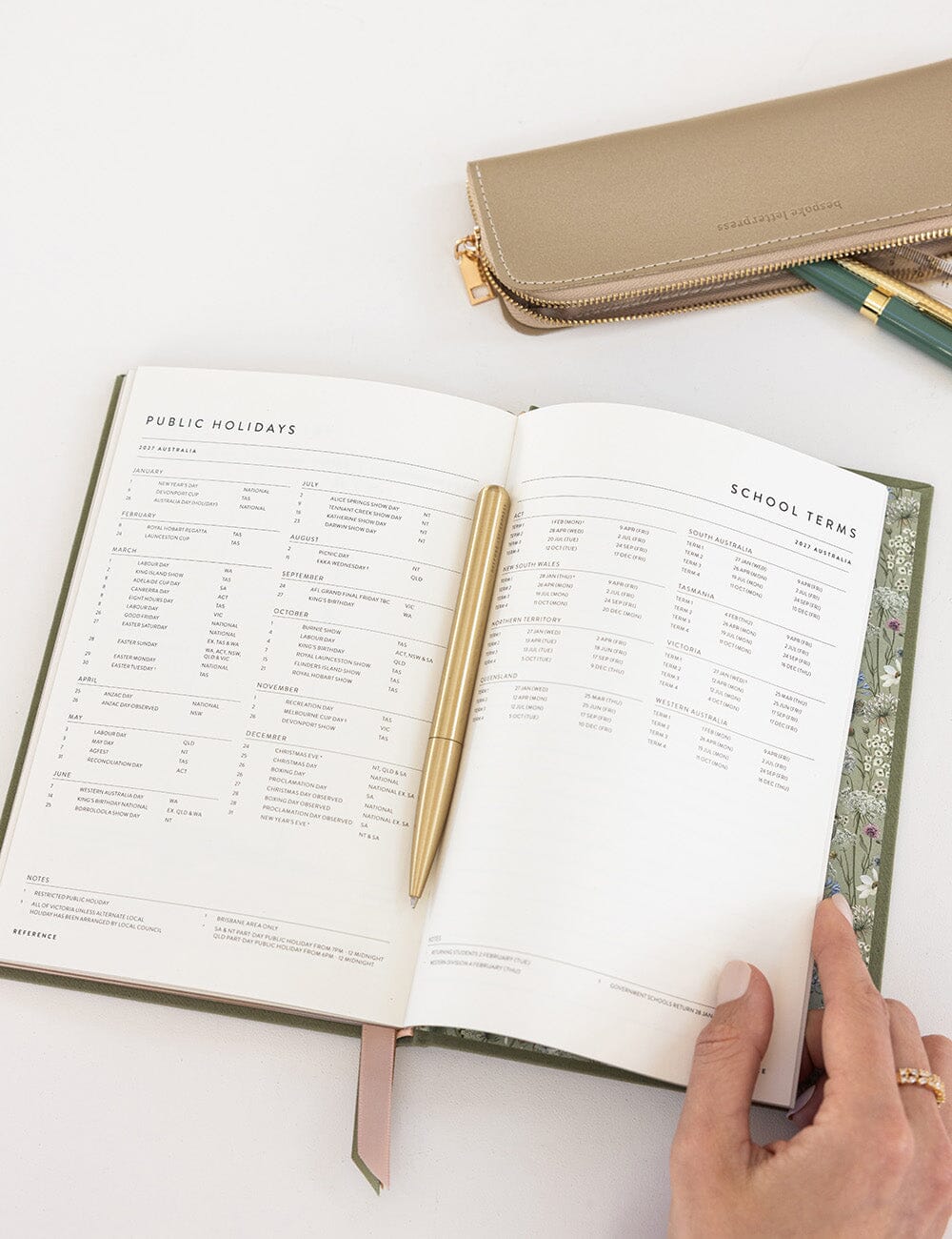 2027 Petite Vertical Planner | Laurel Green
