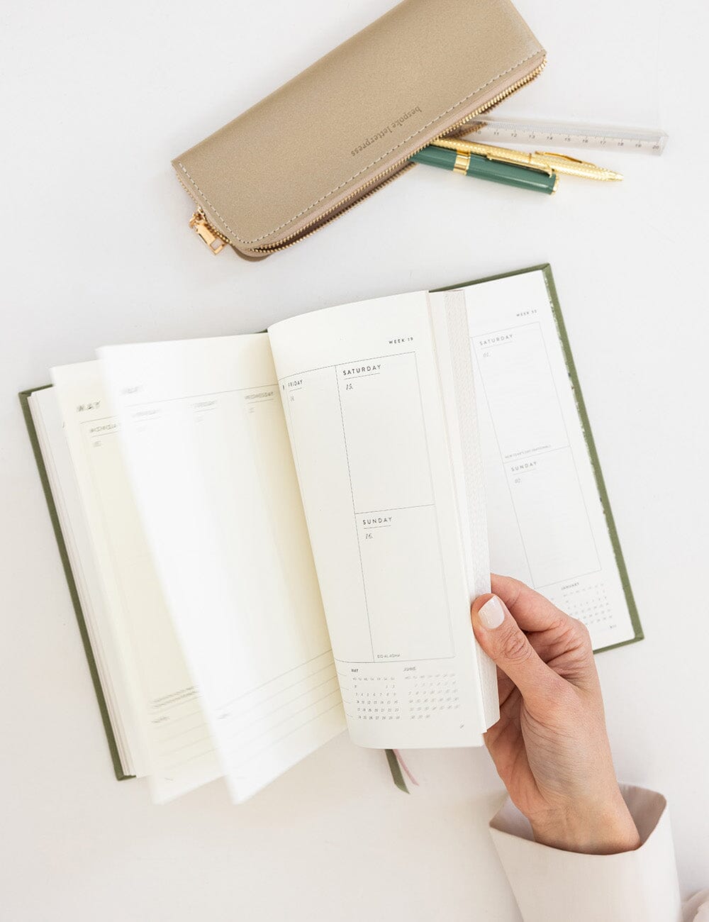 2027 Petite Vertical Planner | Laurel Green