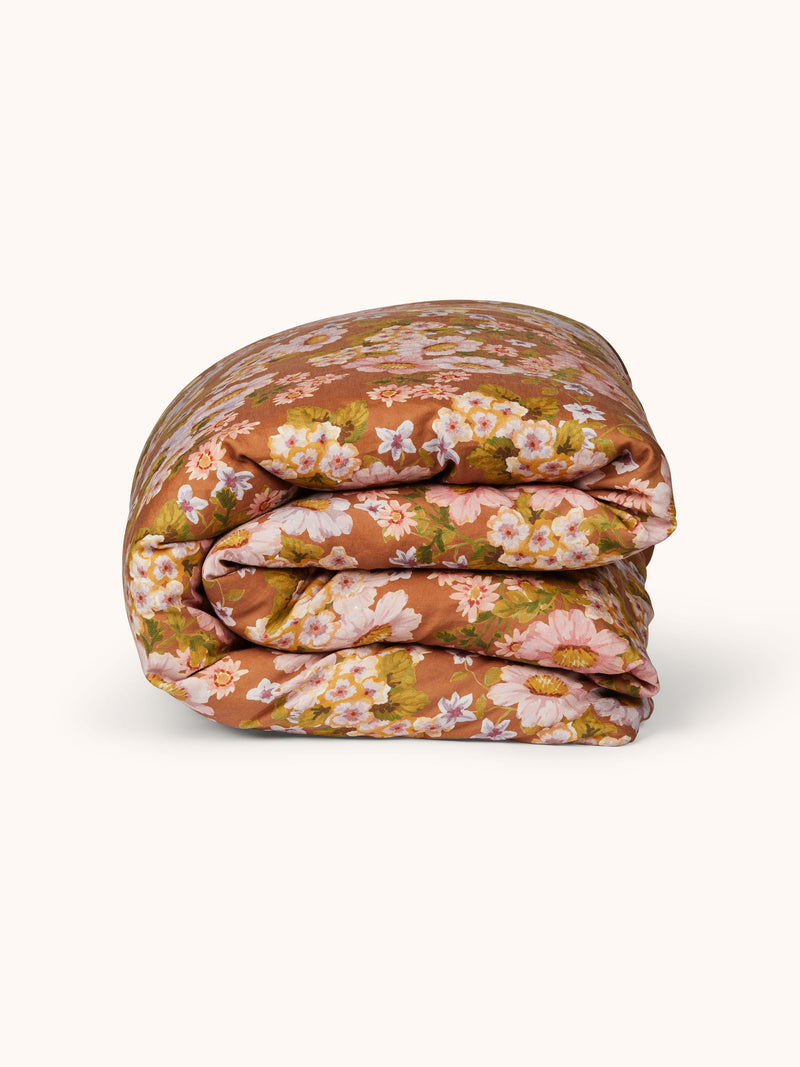 Buttercup Rust Linen Quilt Cover