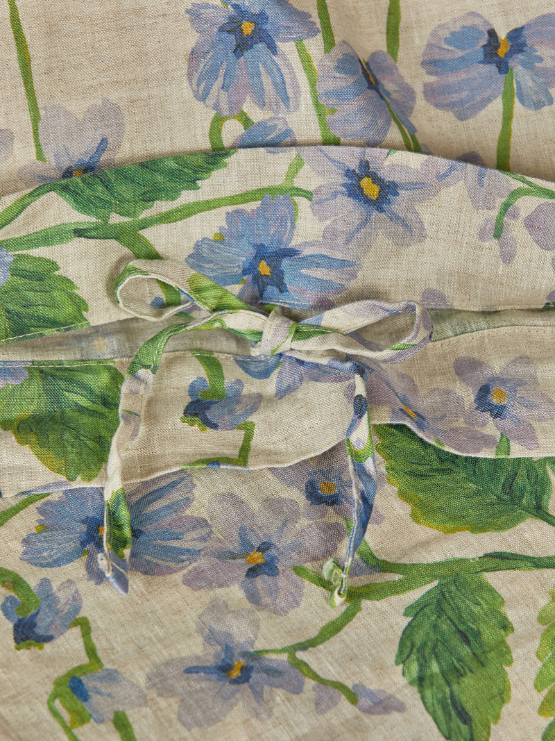 Lilas Blue Linen Quilt Cover