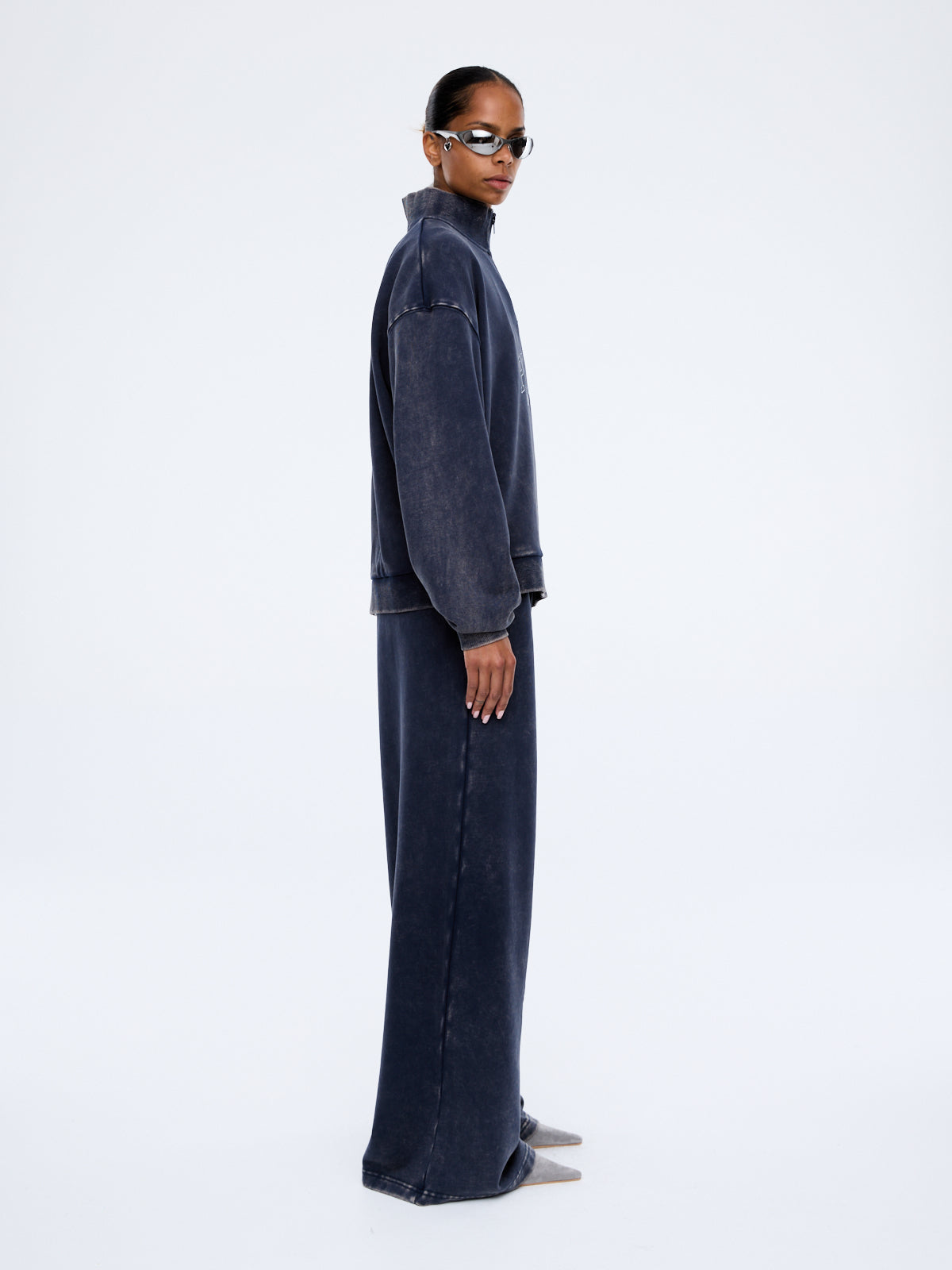 Asher Qtr Zip Through | Washed Ink