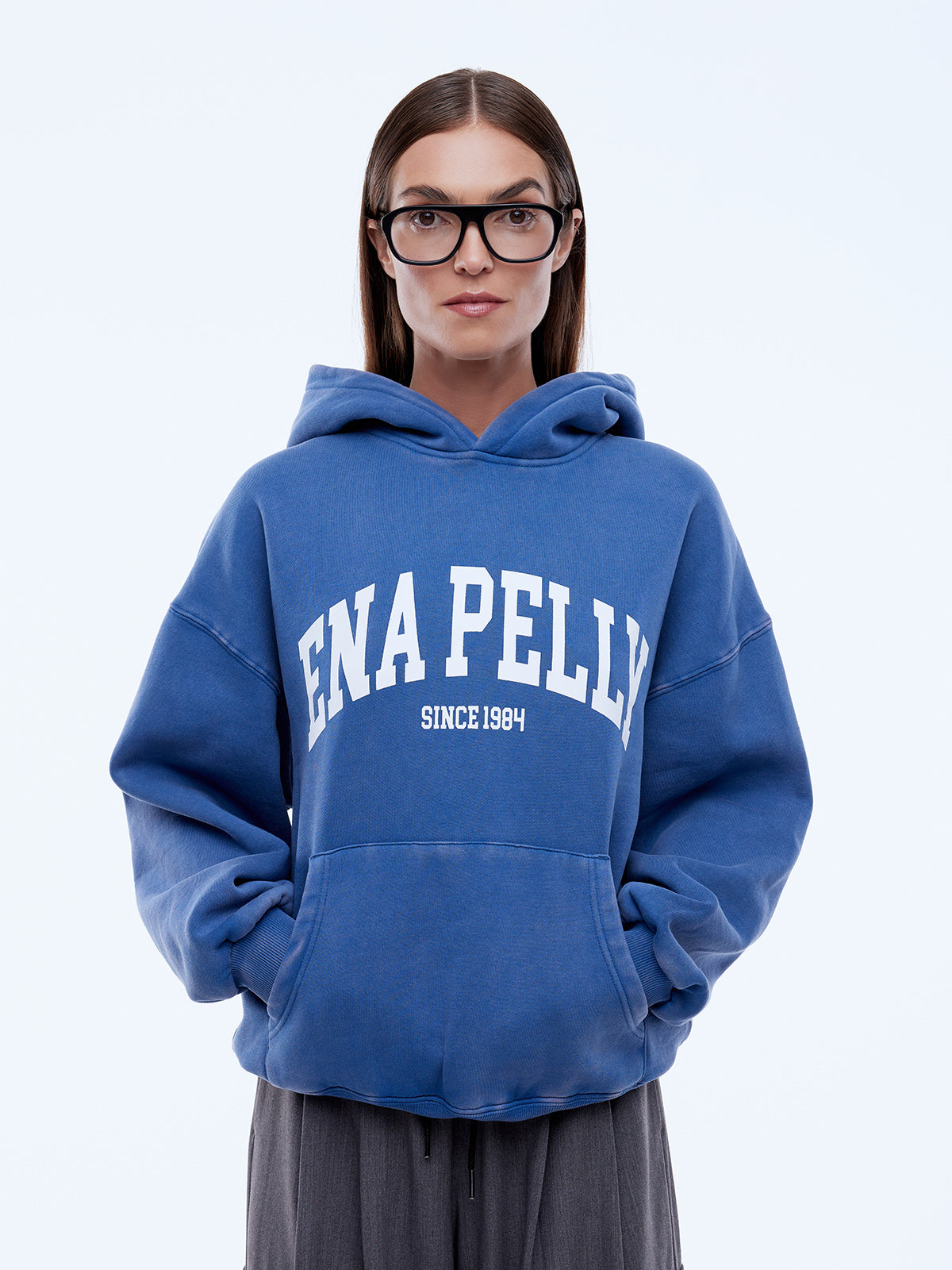 Varsity Hoodie | Washed Indigo