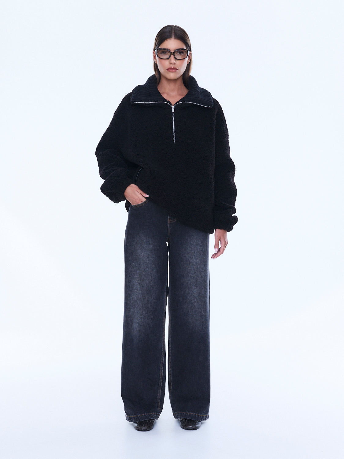 Winnie Qtr Zip | Black