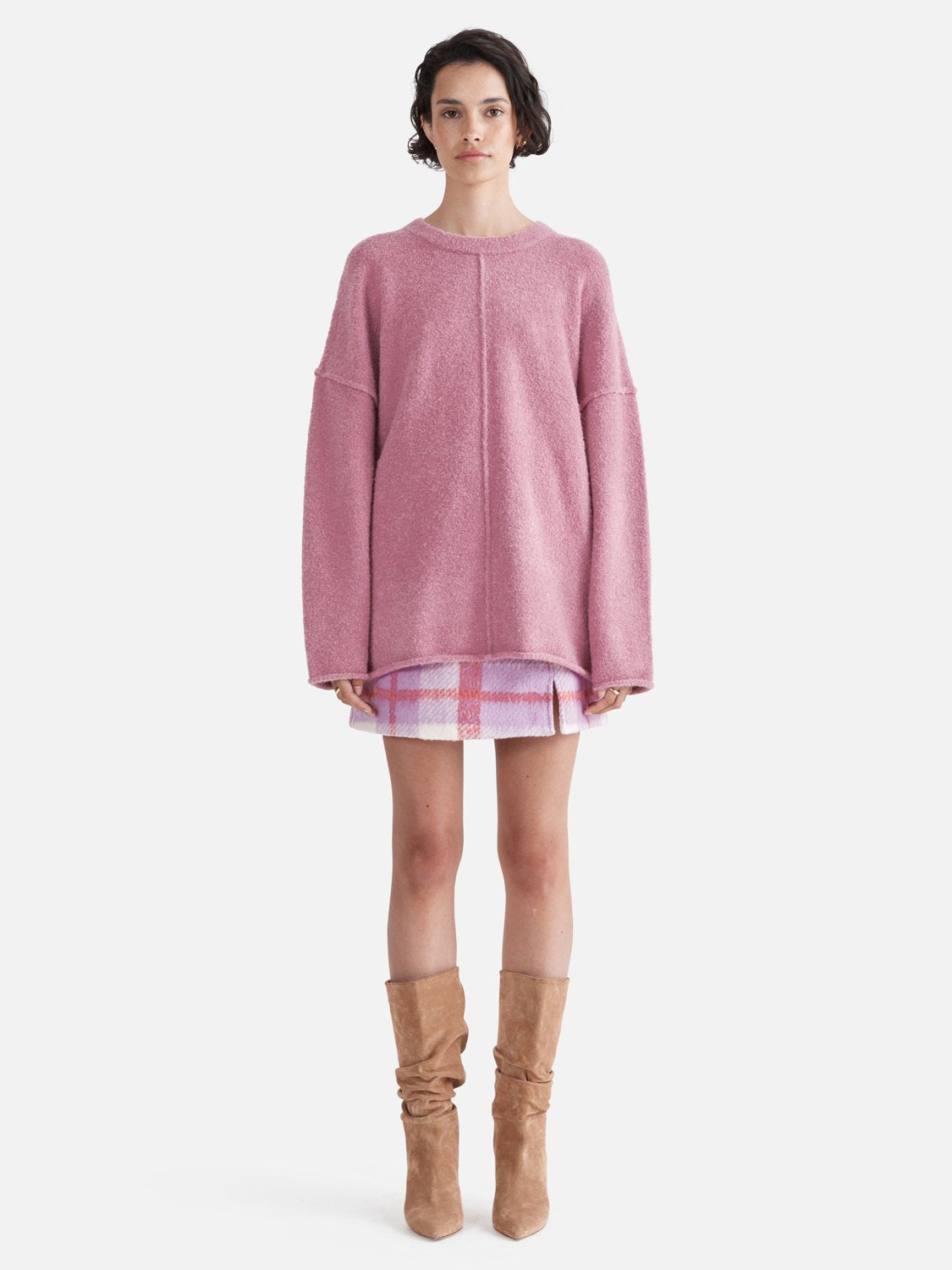 Amira Boucle Knit Top | Orchid