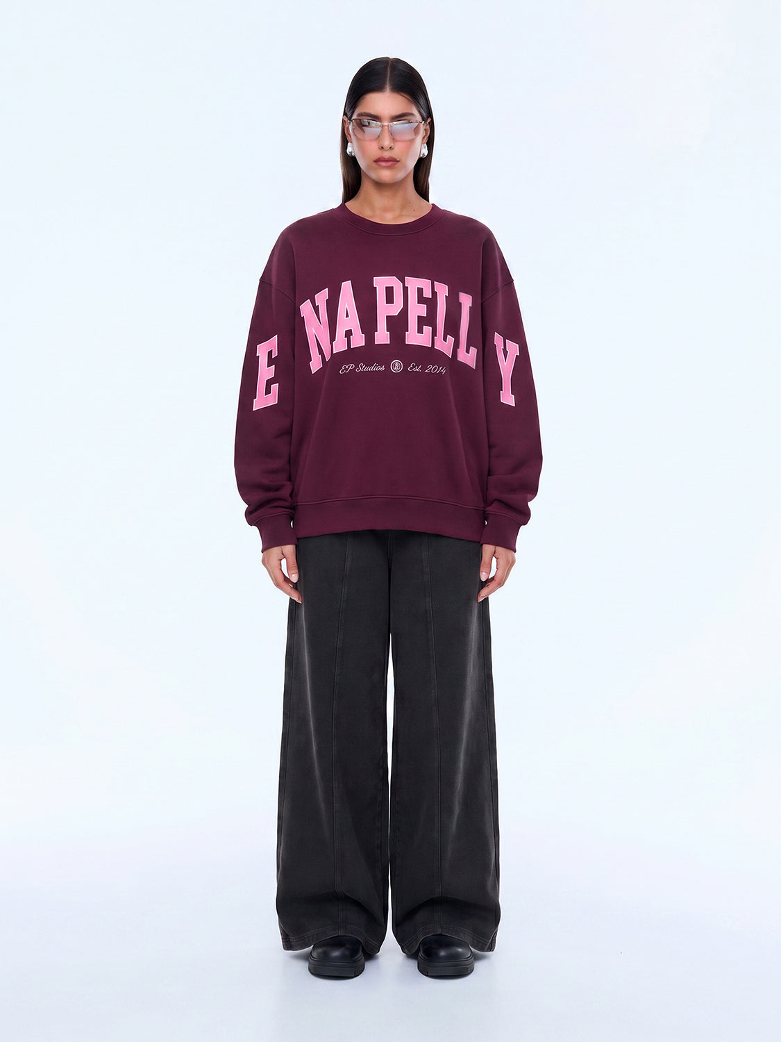 Mila Oversized Sweater | Deep Cherry Red