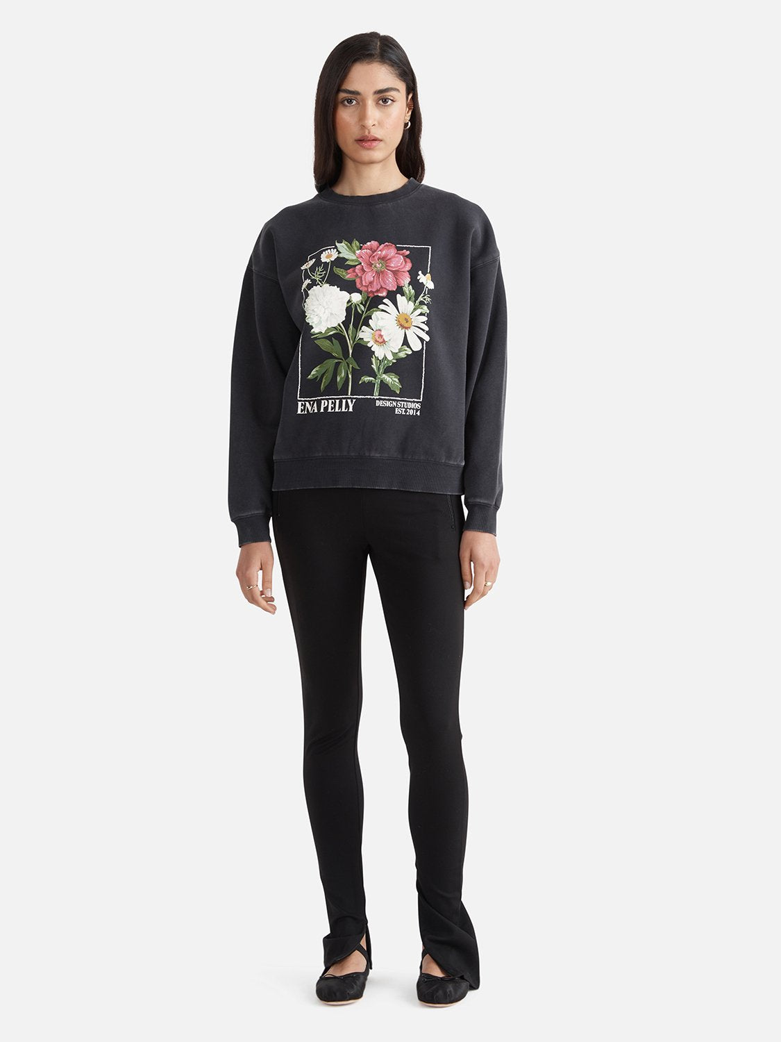 Bouquet Relaxed Sweater | Vintage Black