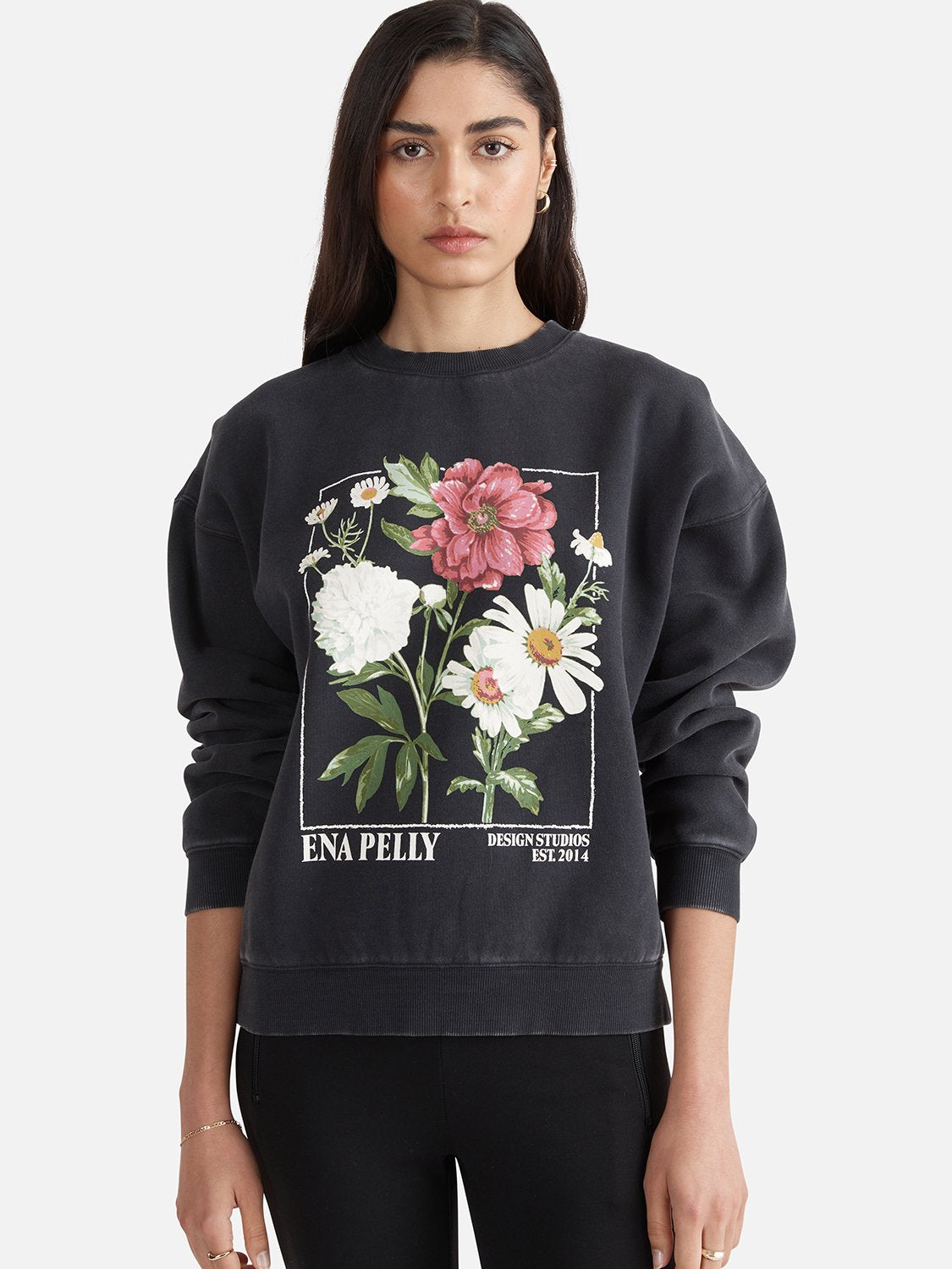 Bouquet Relaxed Sweater | Vintage Black