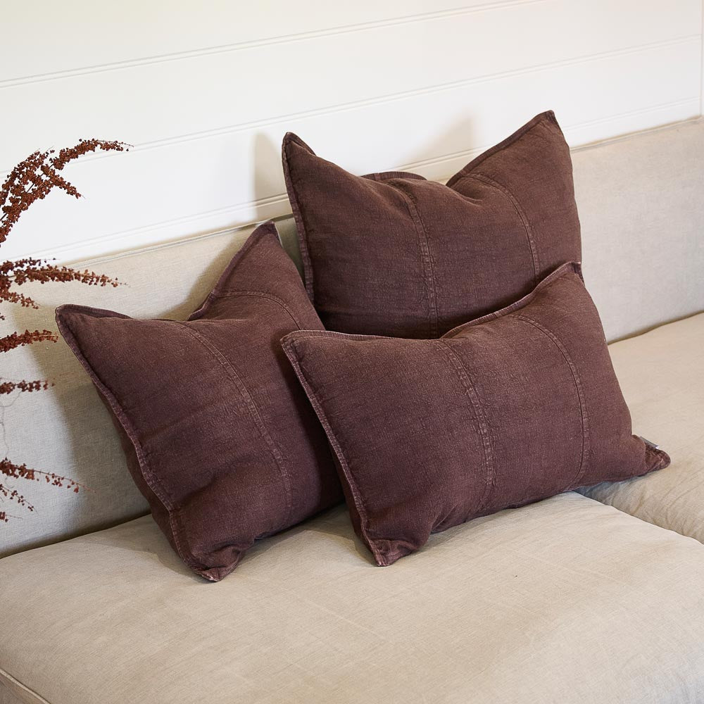 Luca Linen Cushion | Chocolate