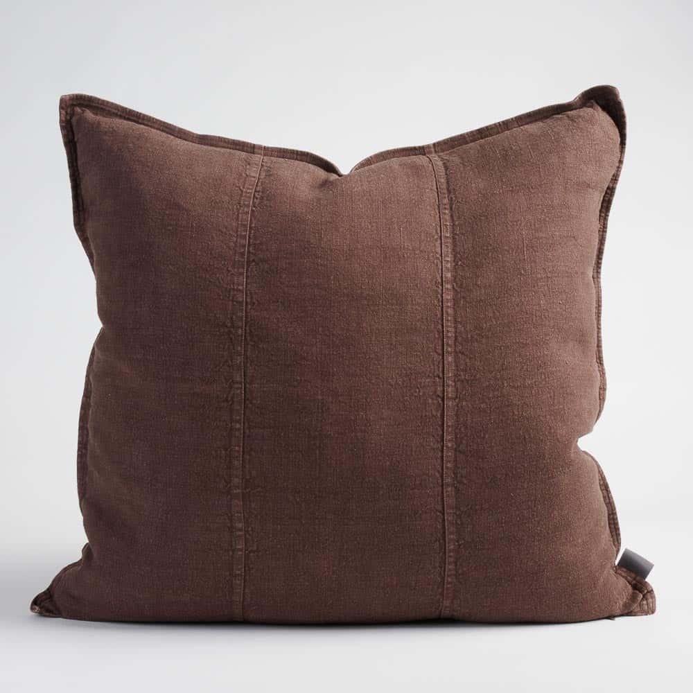 Luca Linen Cushion | Chocolate