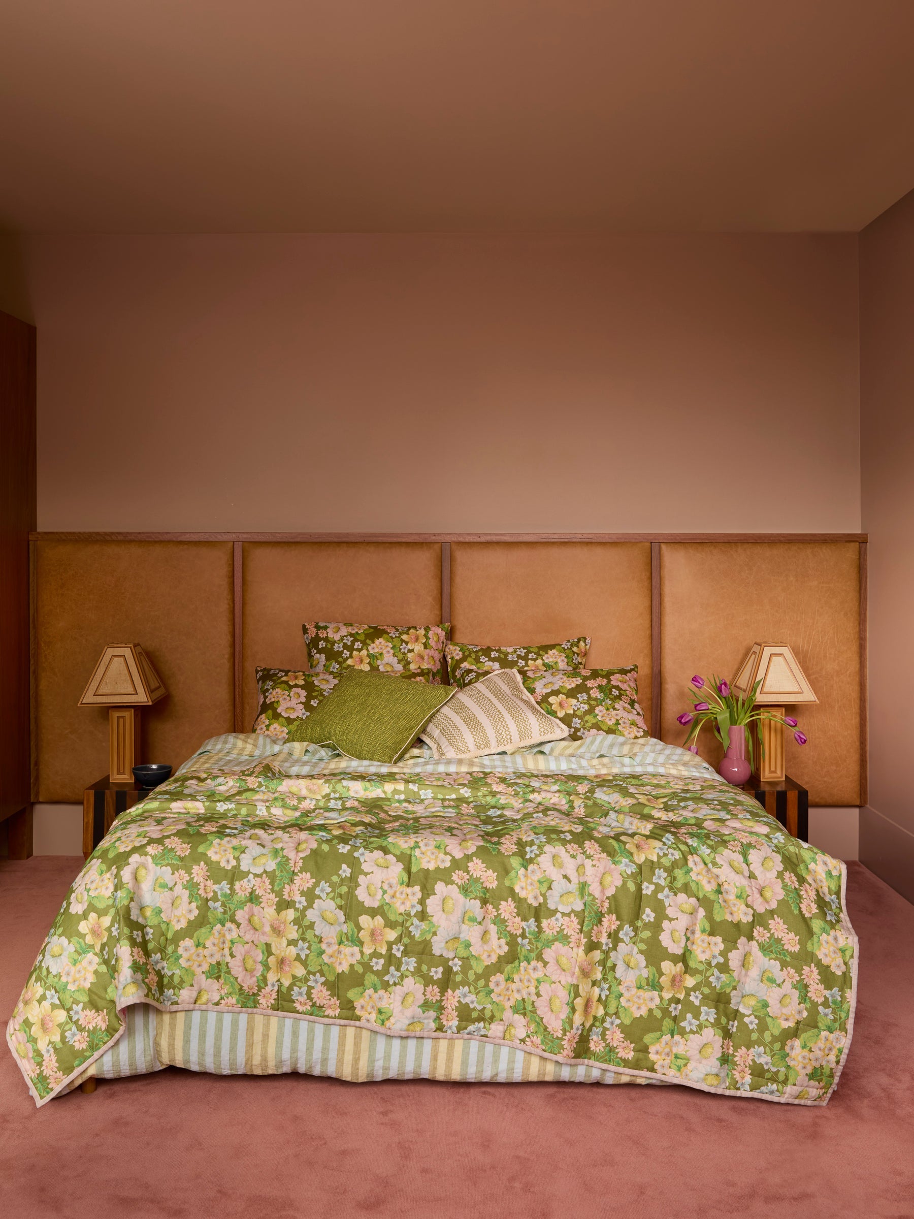 Stripe Blue Green Flat Sheet