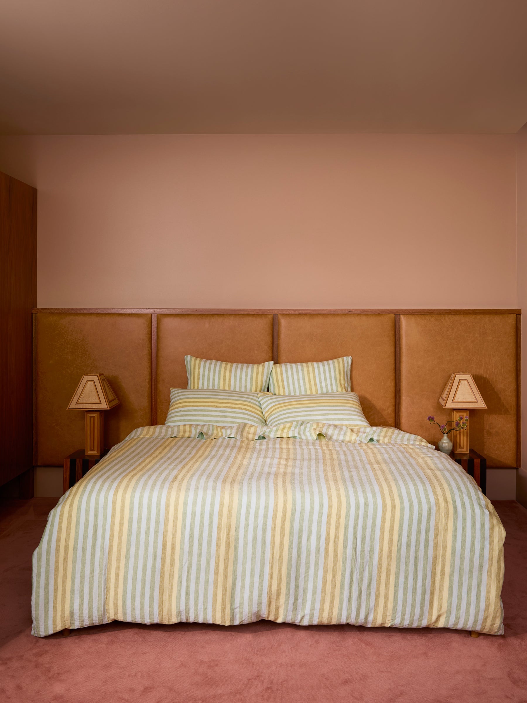 Stripe Blue Green Fitted Sheet