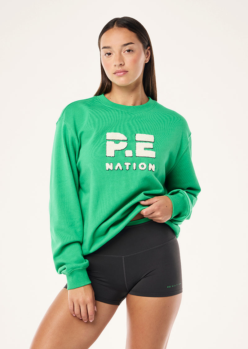 Heads Up Boucle Sweat | Kelly Green