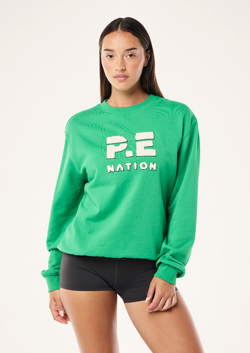 Heads Up Boucle Sweat | Kelly Green