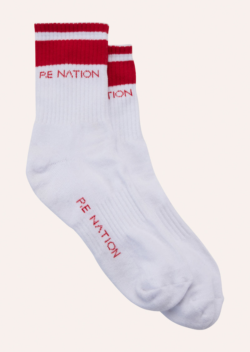 Homage Sock | Optic White/Strawberry