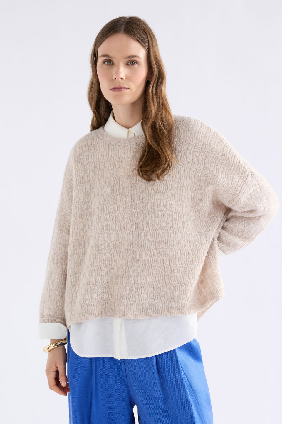 Agna Pattern Sweater | Ecru