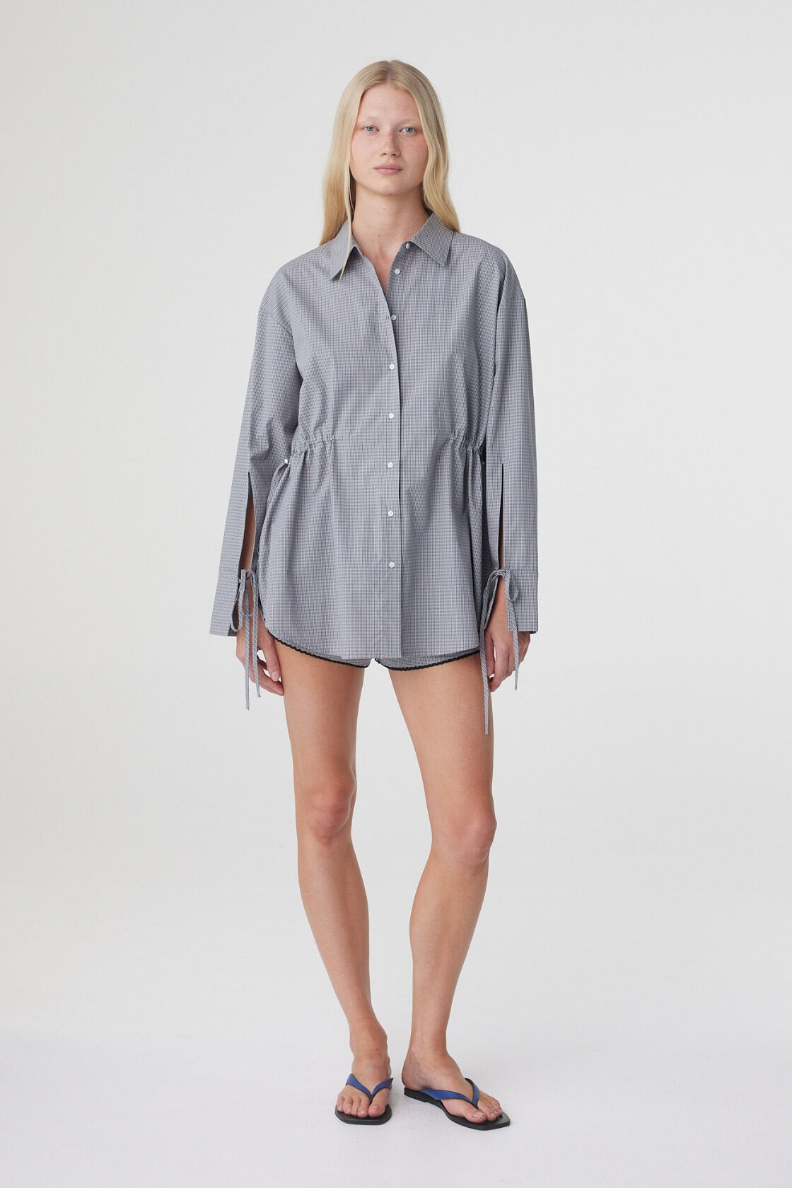 Sia Shirt | Muted Blue Check